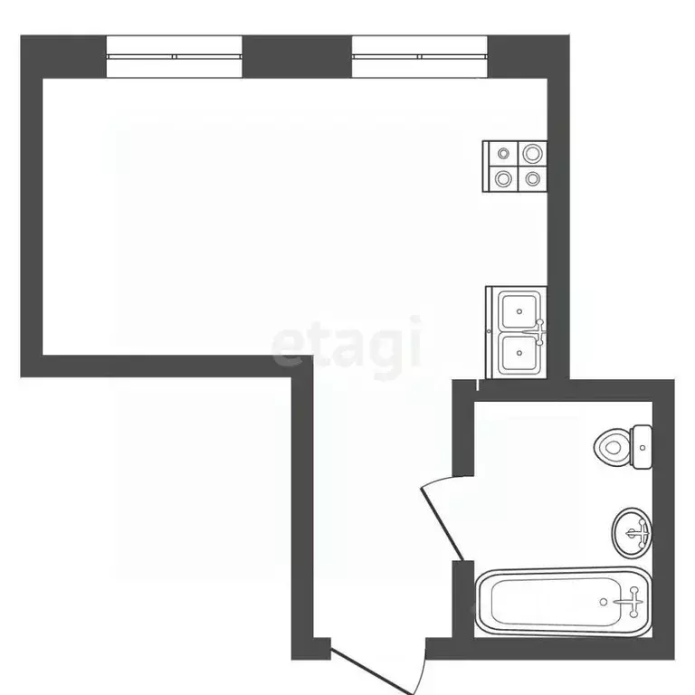 1-к кв. Тюменская область, Тюмень Харьковская ул., 72А (33.1 м) - Фото 2