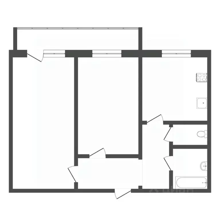 2-к кв. Тюменская область, Тюмень Фабричная ул., 1 (50.4 м) - Фото 2