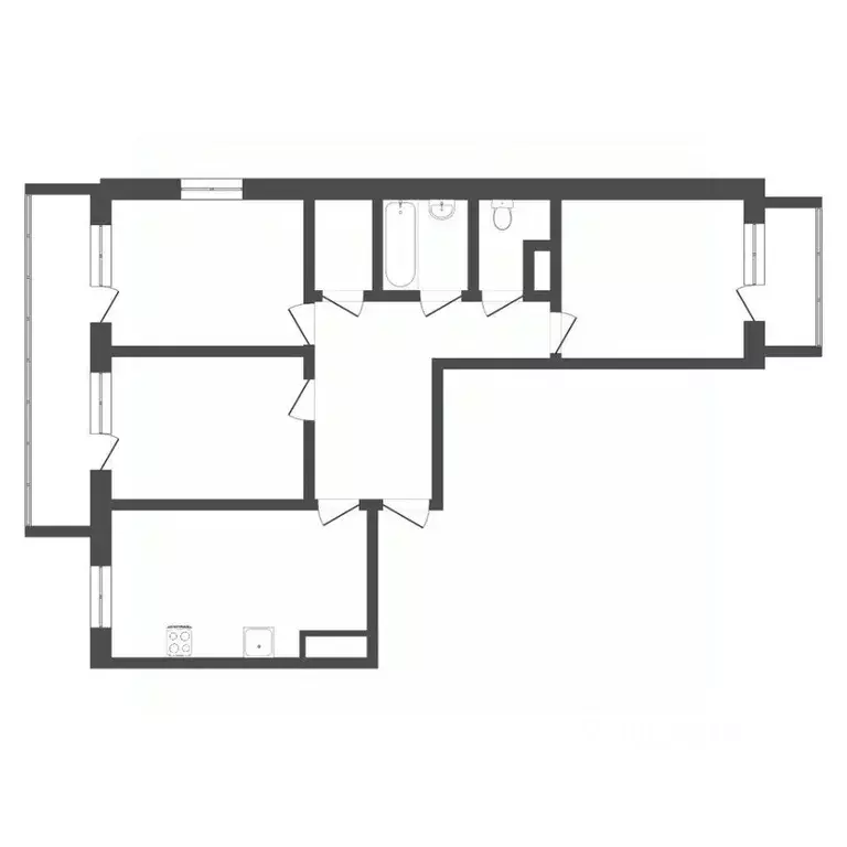 3-к кв. Тюменская область, Тюмень Кремлевская ул., 112к4 (77.4 м) - Фото 2