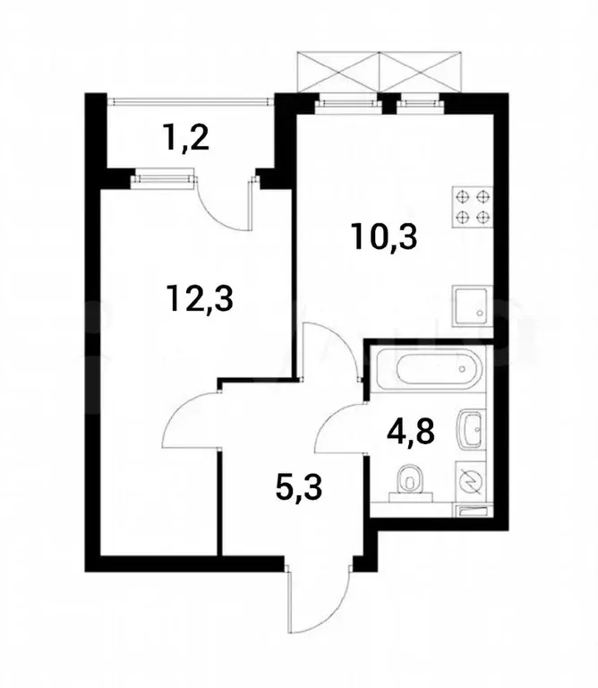 1-к кв. Краснодарский край, Новороссийск ул. Мурата Ахеджака, 18 (33.6 ... - Фото 2
