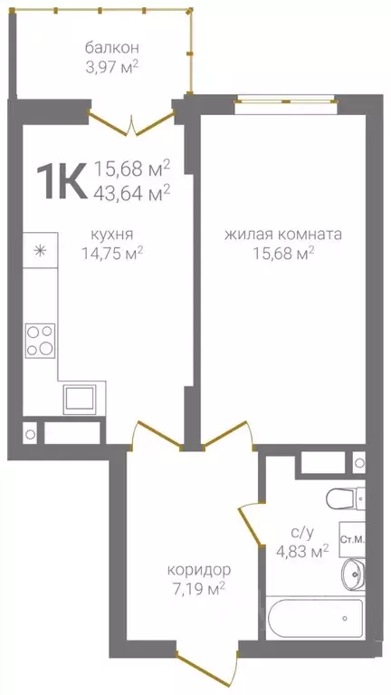 1-к кв. Нижегородская область, Нижний Новгород 2-я Оранжерейная ул., 4 ... - Фото 1