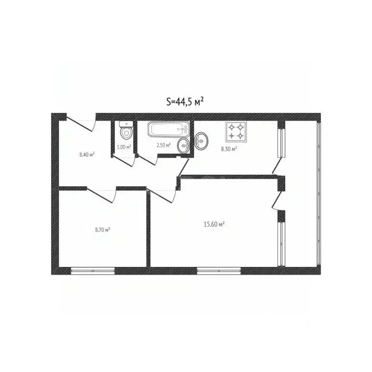 2-к кв. Брянская область, Рогнедино рп ул. Ленина, 74 (44.5 м) - Фото 0