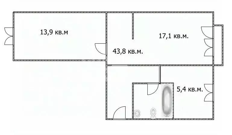 2-к кв. Томская область, Томск с. Тимирязевское, Водозаборная ул., 1 ... - Фото 2
