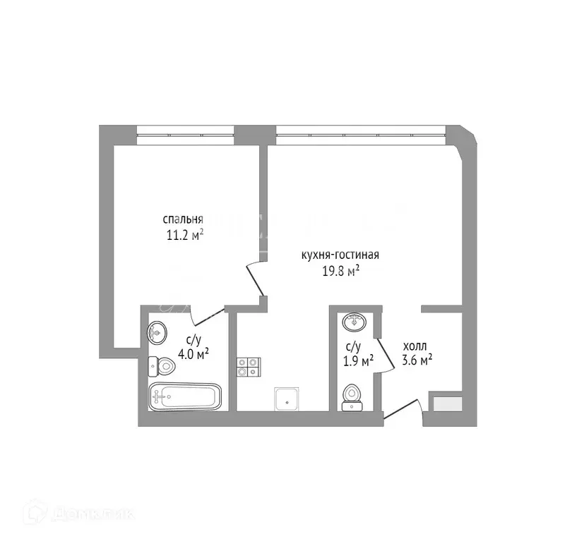 Продаётся 1-к квартира, 40.1 м - Фото 0
