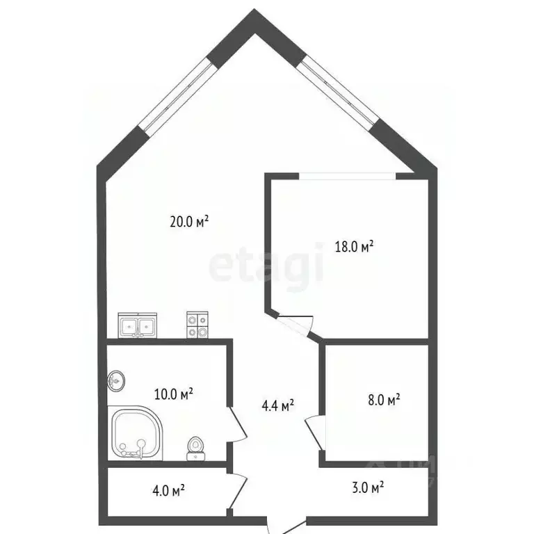 2-к кв. Камчатский край, Елизово ул. Гришечко, 7А (67.4 м) - Фото 2