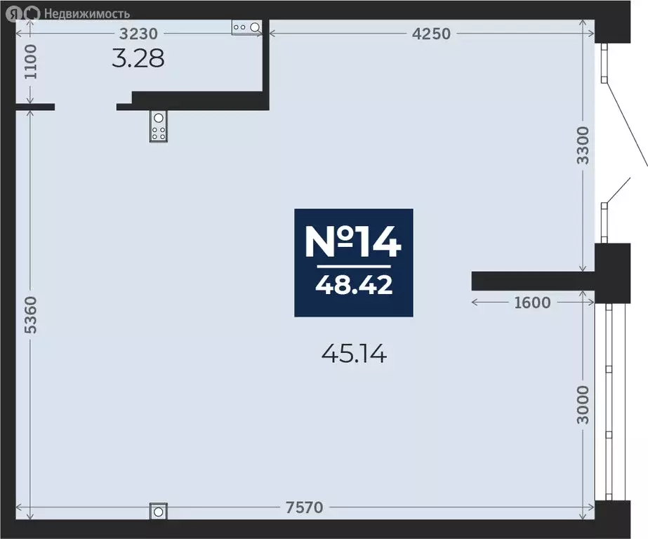 Помещение свободного назначения (48.42 м) - Фото 1