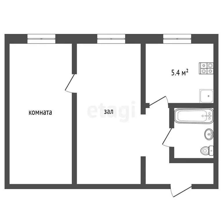 2-комнатная квартира: Самара, проспект Карла Маркса, 266 (45.7 м) - Фото 1