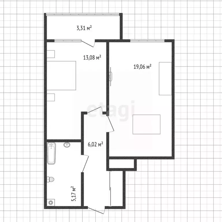 1-к кв. Тульская область, Тула ул. Сурикова, 26 (41.9 м) - Фото 2