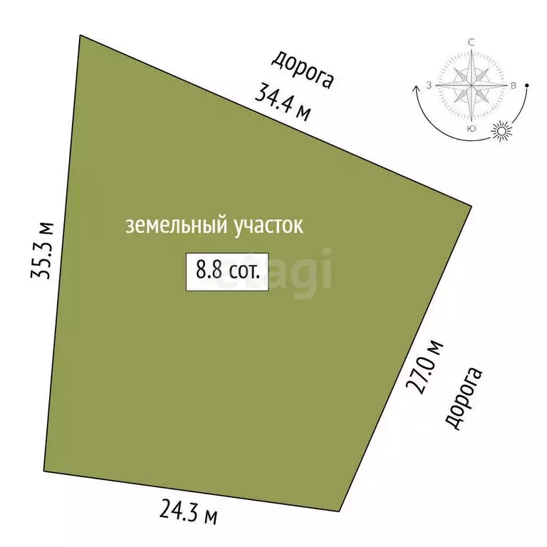 Участок в Тюмень, СНТ Берёзка (8.85 м) - Фото 1