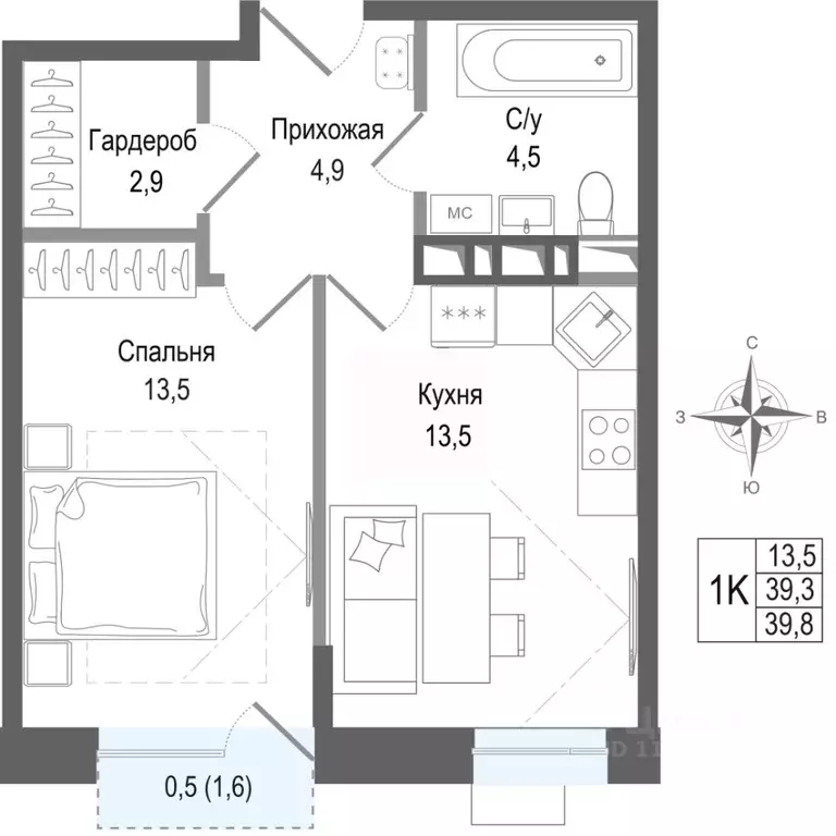 1-к кв. Московская область, Королев Первомайский мкр, Киноквартал ... - Фото 1