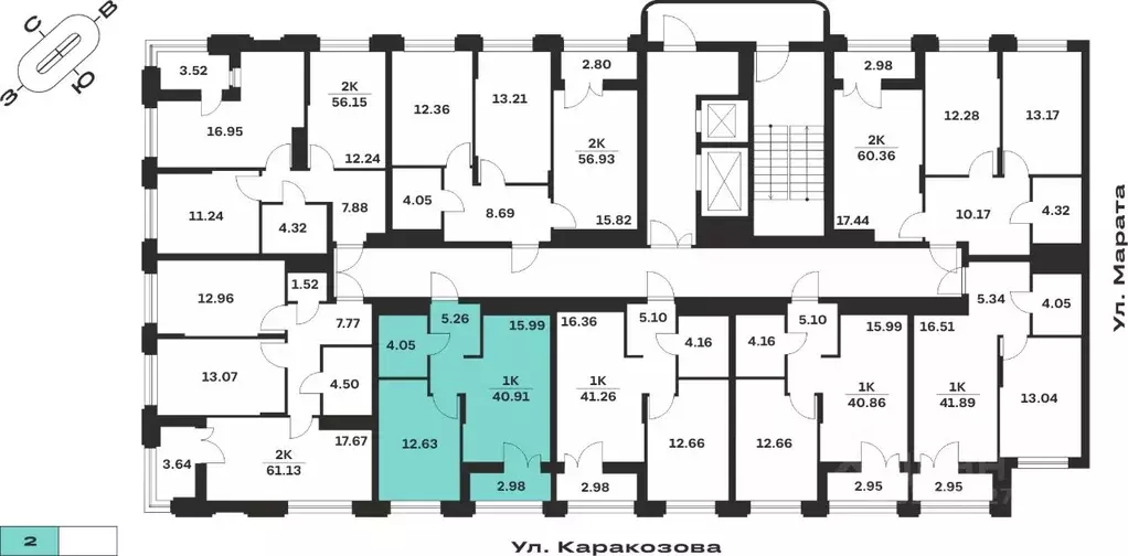 1-к кв. Тульская область, Тула ул. Каракозова (40.91 м) - Фото 1