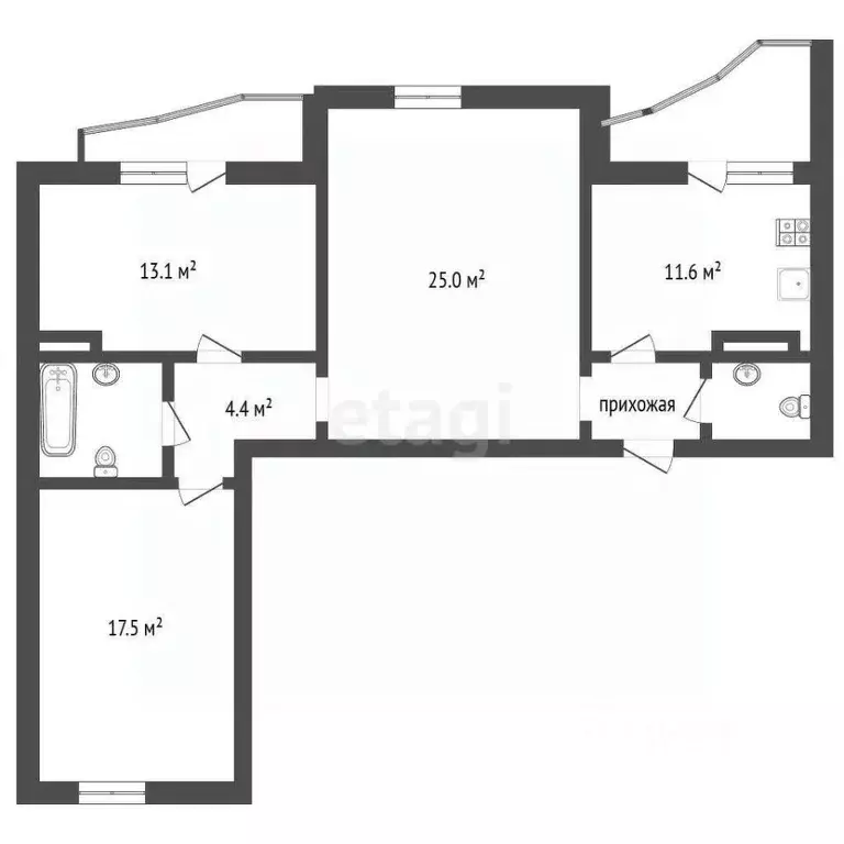 3-к кв. Воронежская область, Воронеж ул. Миронова, 45А (86.0 м) - Фото 2