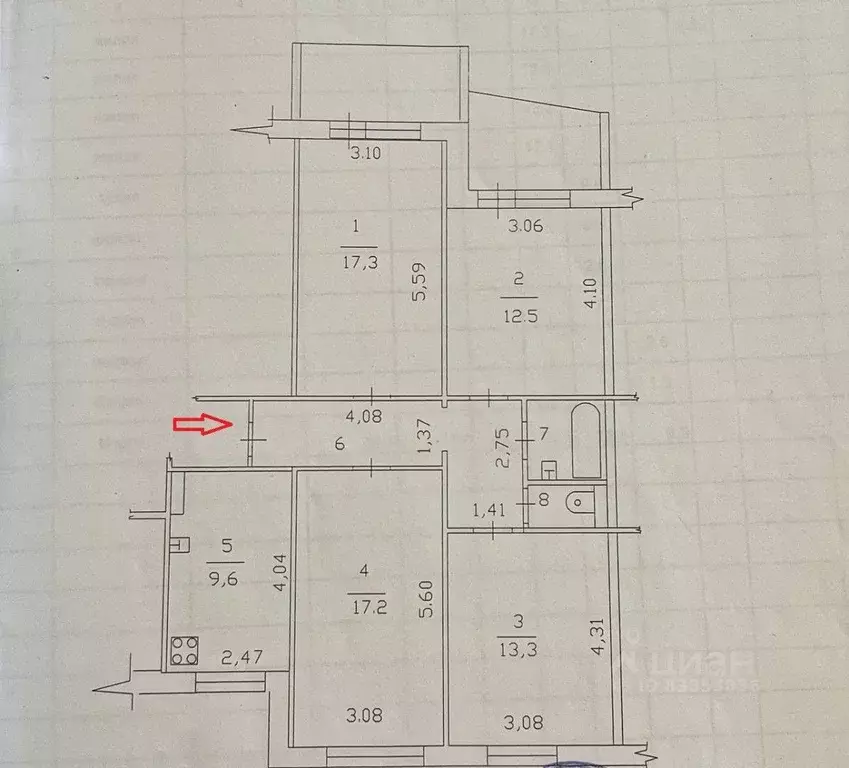 3-к кв. Татарстан, Казань ул. Четаева, 47 (83.1 м) - Фото 1
