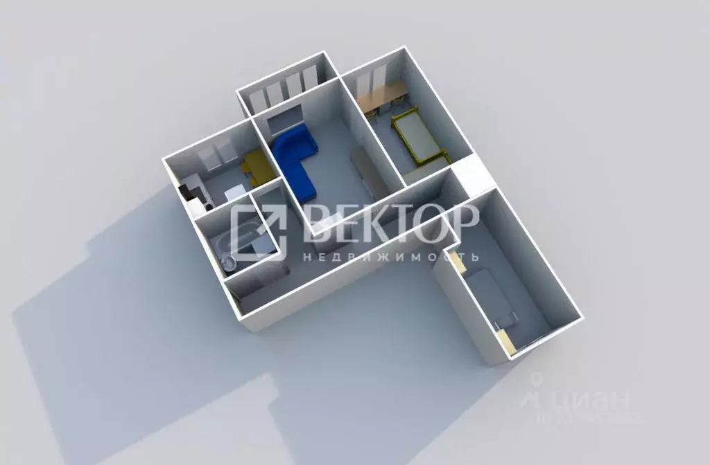 3-к кв. Костромская область, Кострома Привокзальная ул., 3 (55.0 м) - Фото 1