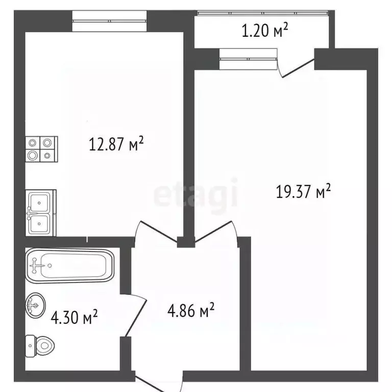 1-к кв. Ростовская область, Аксай ул. Речников, 18к2 (41.5 м) - Фото 2