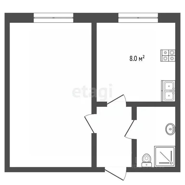 1-к кв. Ставропольский край, Пятигорск ул. Булгакова (35.2 м) - Фото 1