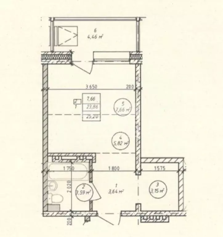 Студия Иркутская область, Иркутск ул. Красный Путь, 61А (28.6 м) - Фото 2