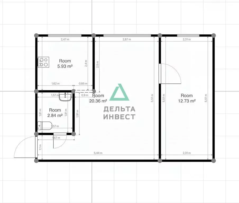 2-к кв. Башкортостан, Уфа ул. Аксакова, 43 (44.0 м) - Фото 2