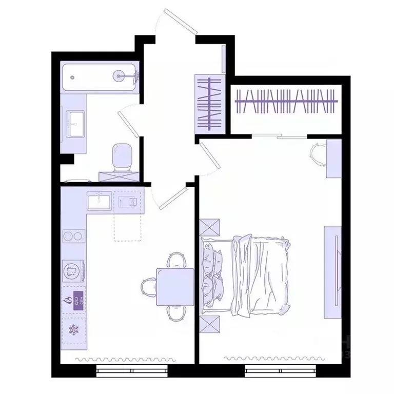 1-к кв. Приморский край, Владивосток Днепровская ул. (42.9 м) - Фото 2