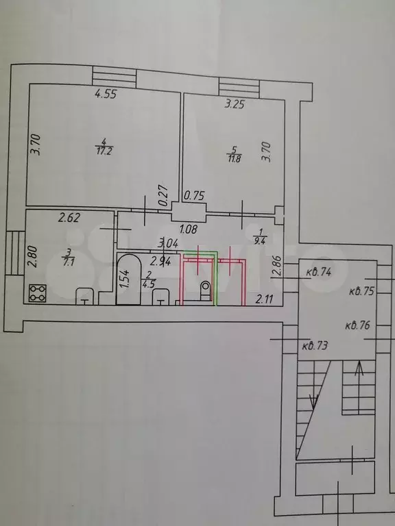 2-к. квартира, 50 м, 1/4 эт. - Фото 0