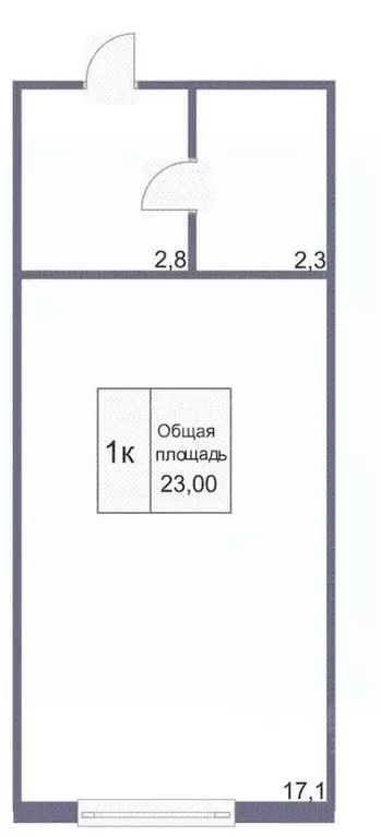 Студия Кемеровская область, Кемерово Инициативная ул., 27а (23.0 м) - Фото 2