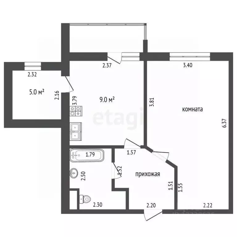 1-к кв. Калужская область, Калуга ул. Хорошая, 5 (47.6 м) - Фото 1
