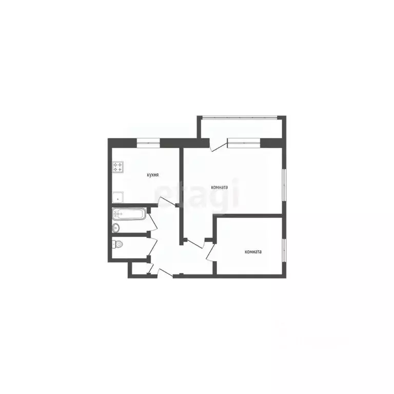 1-к кв. Курганская область, Курган пос. Затобольный, Советская ул., 9 ... - Фото 2