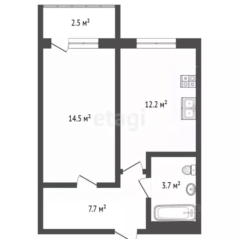 1-к кв. Башкортостан, Стерлитамак Набережная ул., 3/2 (39.0 м) - Фото 2