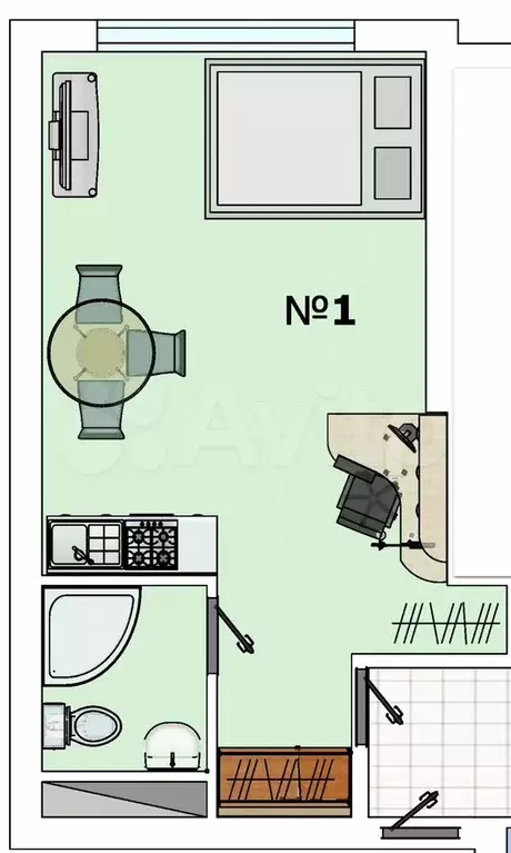 Квартира-студия, 19 м, 2/20 эт. - Фото 0