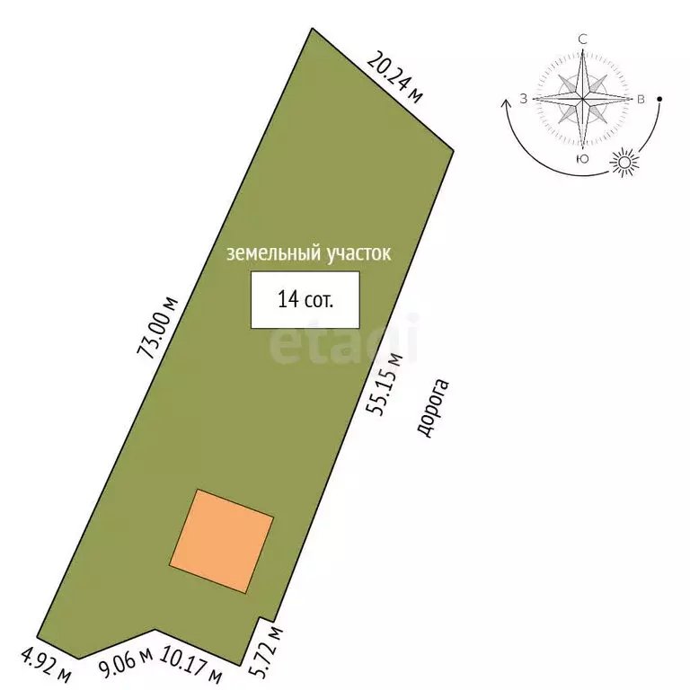 Дом в село Малая Зоркальцева, Советская улица (41 м) - Фото 1