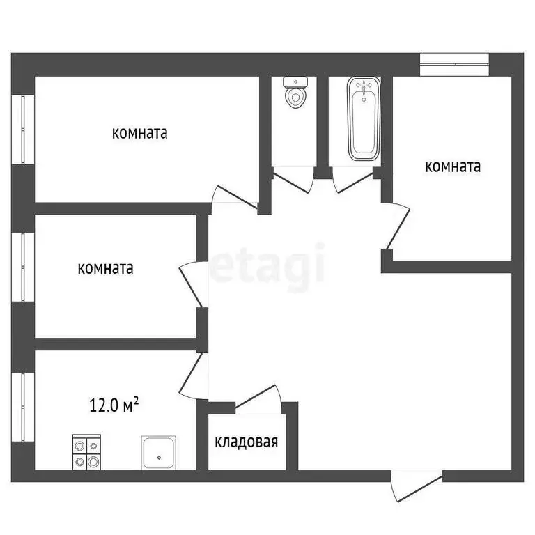 3-комнатная квартира: Рыбинск, улица Моторостроителей, 11 (64.2 м) - Фото 0