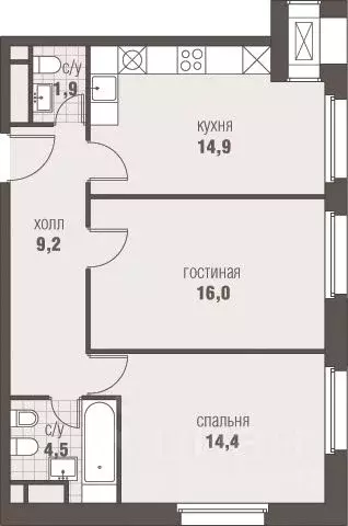 2-к кв. Москва Московский поселение, ул. Инженера Кнорре, 7к5 (60.9 м) - Фото 0