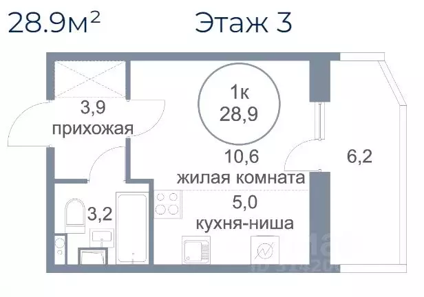 Студия Ханты-Мансийский АО, Сургут ул. Александра Усольцева, 2/1 (22.7 ... - Фото 0