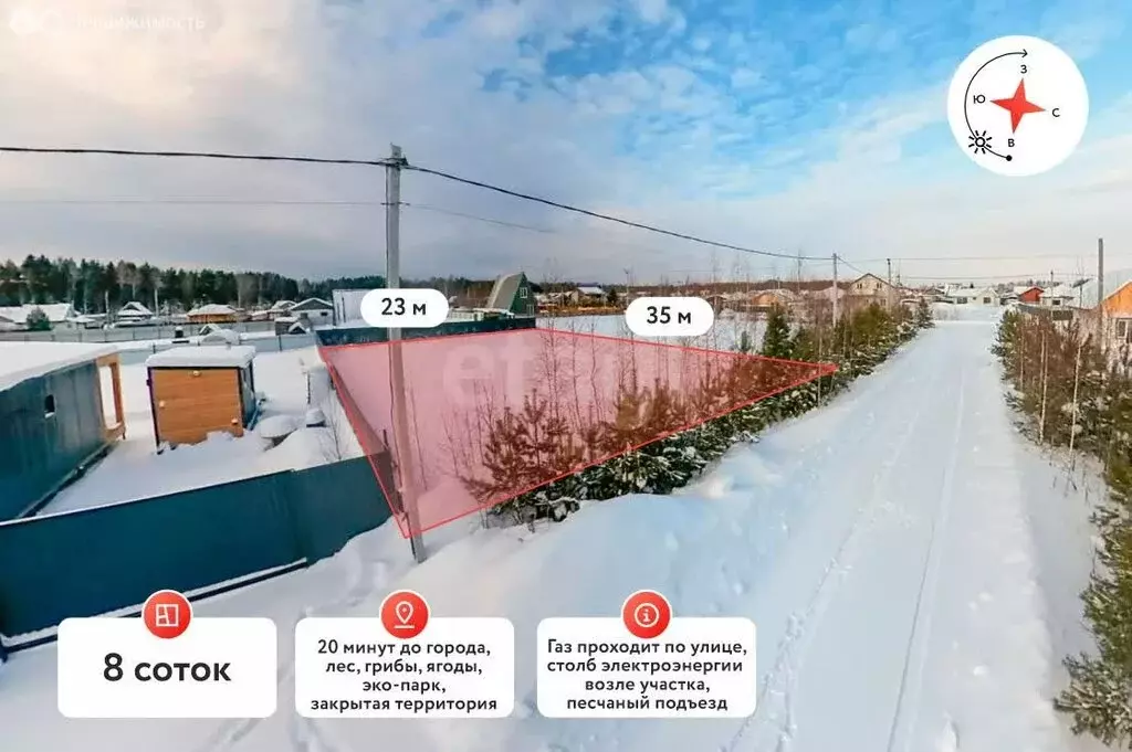 Участок в Тюменский муниципальный округ, деревня Якуши, Баскетбольная ... - Фото 2