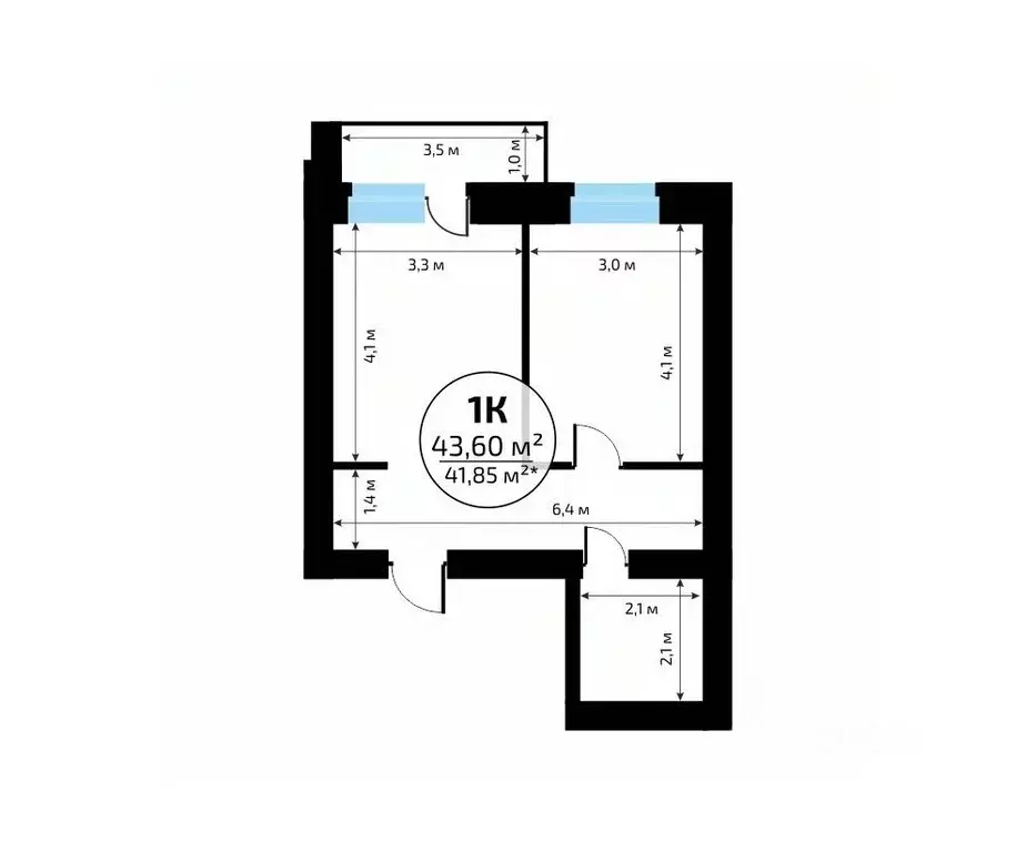 1-к кв. Самарская область, Самара пос. Мехзавод, 1-й кв-л, 50 (43.6 м) - Фото 2