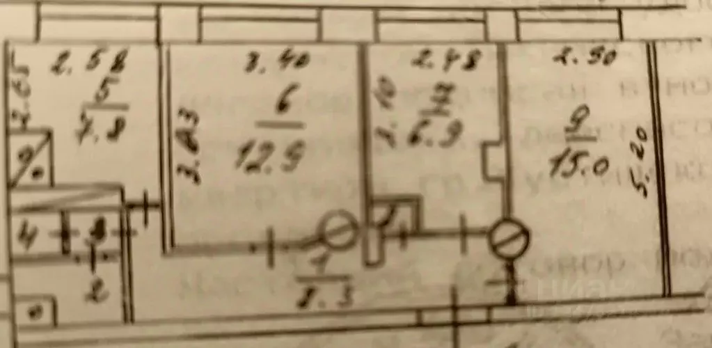 Квартира, 3 комнаты, 54 м - Фото 2