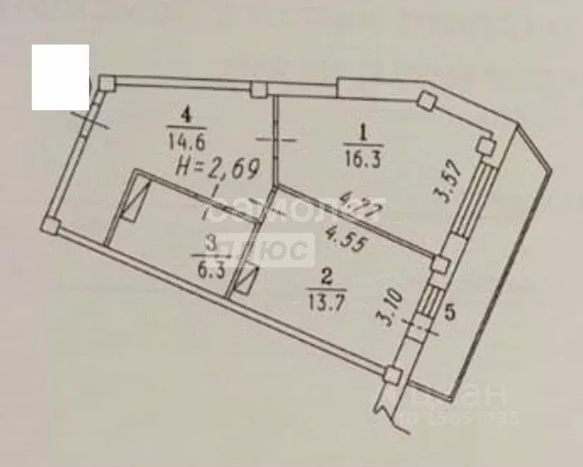 1-к кв. Омская область, Омск ул. 3-я Енисейская, 32/1 (50.9 м) - Фото 1