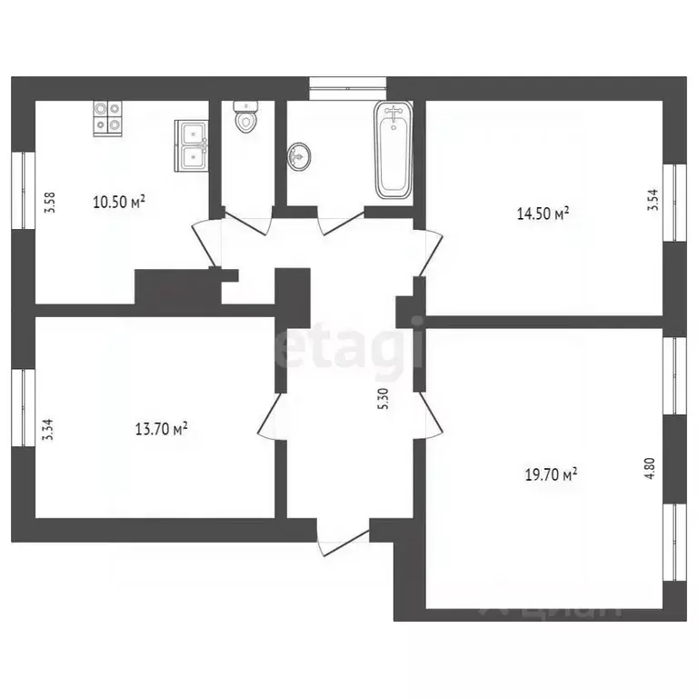 3-к кв. Камчатский край, Петропавловск-Камчатский Ключевская ул., 39 ... - Фото 2