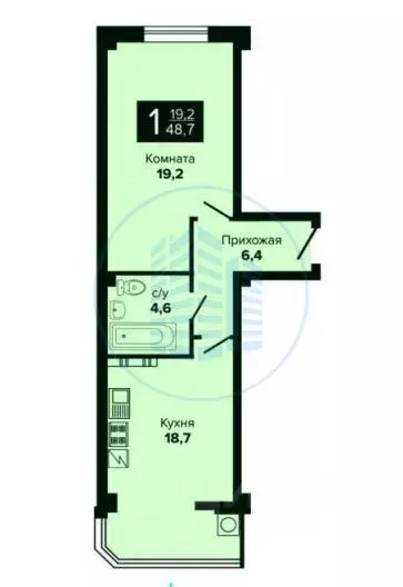 1-к кв. Ставропольский край, Ессентуки ул. Шмидта, 100 (48.7 м) - Фото 2