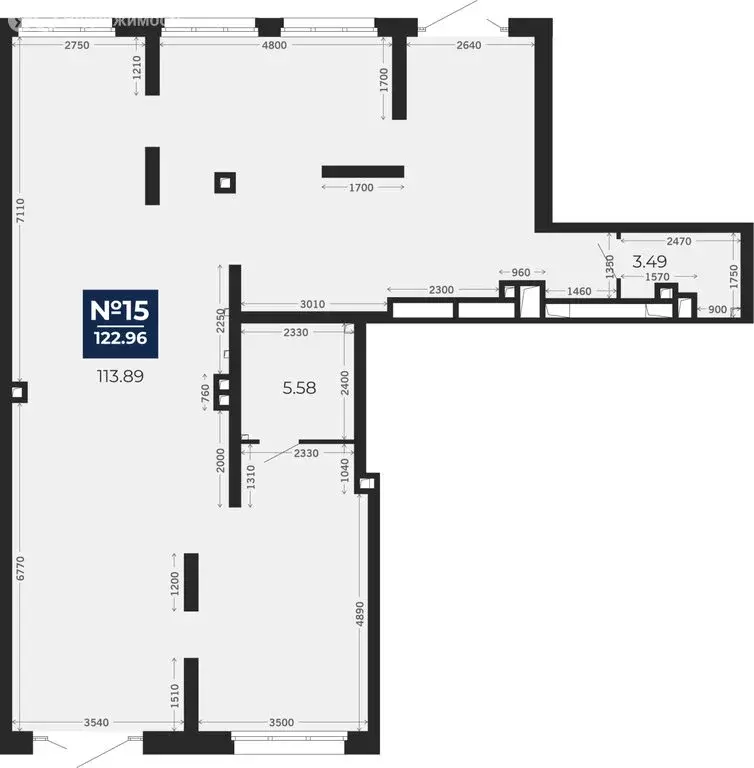 Помещение свободного назначения (122.96 м) - Фото 1