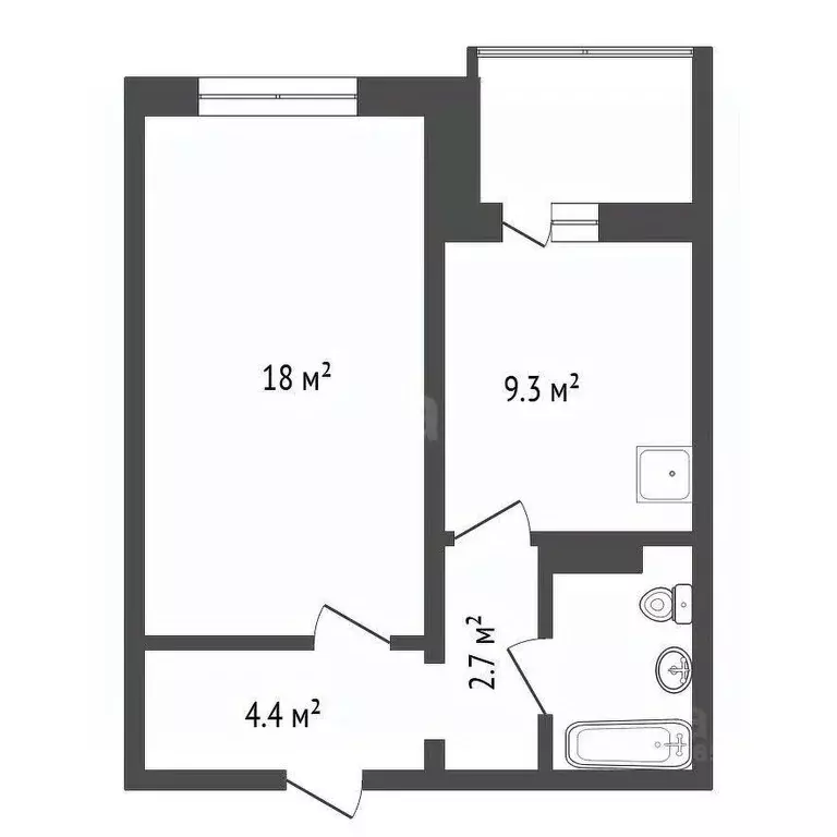1-к кв. Красноярский край, Красноярск 9 Мая ул., 5 (38.6 м) - Фото 2