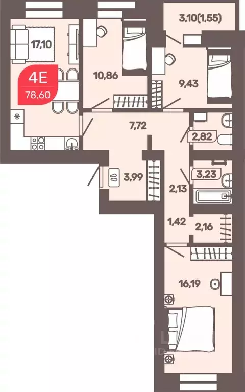3-к кв. Забайкальский край, Чита Романовский мкр, 31 (78.6 м) - Фото 0