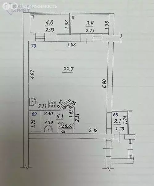Квартира-студия: Самара, улица Агибалова, 48 (41.9 м) - Фото 1