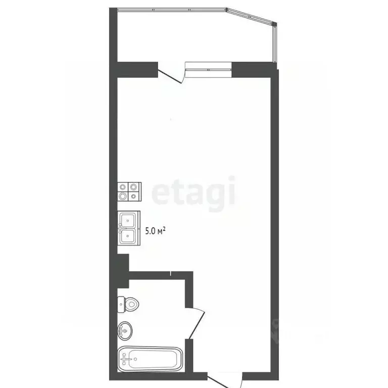 Студия Ханты-Мансийский АО, Сургут ул. Крылова, 26 (23.9 м) - Фото 2