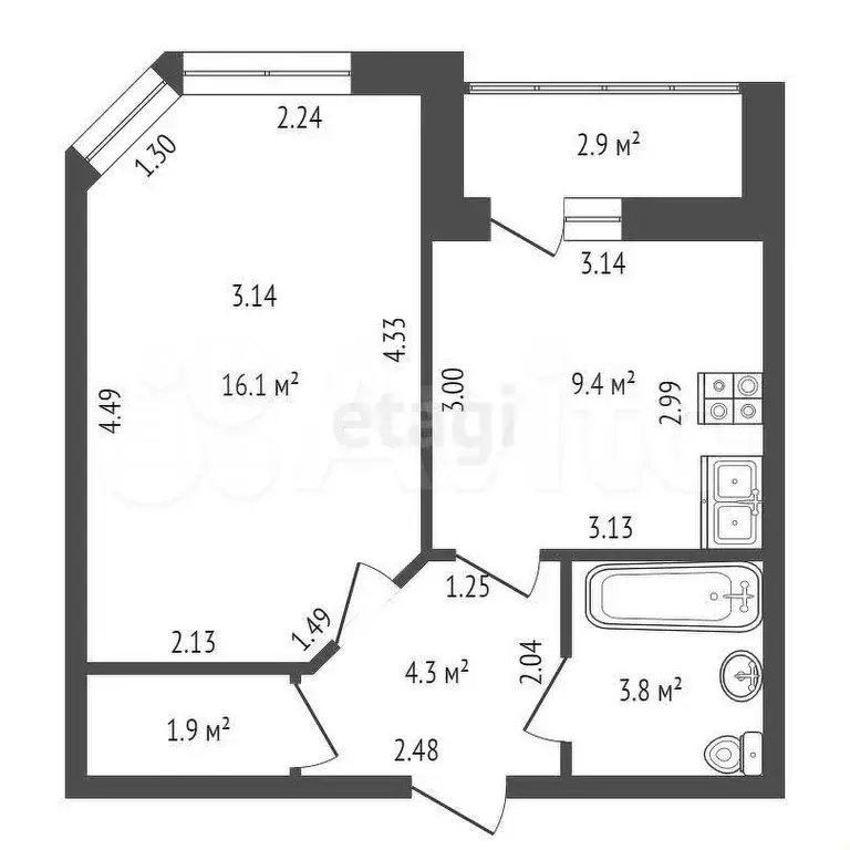 1-к. квартира, 35,5 м, 6/29 эт. - Фото 0