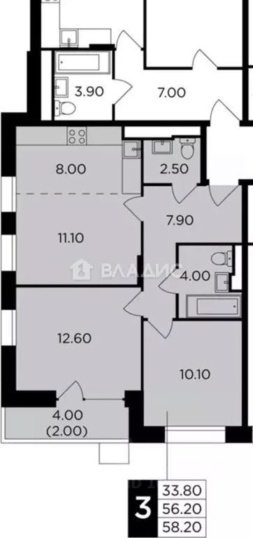 3-к кв. Московская область, Мытищи просп. Астрахова, 1к1 (58.2 м) - Фото 1