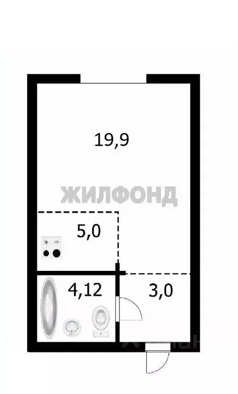 Квартира, студия, 32.6 м - Фото 0