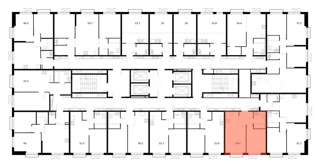 1-к. квартира, 36,4 м, 25/38 эт. - Фото 1