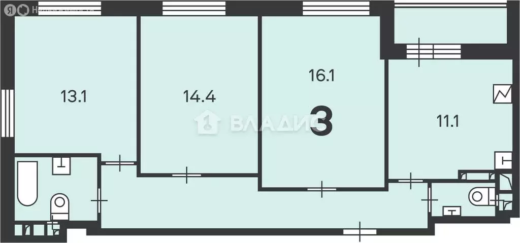 3-комнатная квартира: Москва, улица Молодцова, 25к1 (71.3 м) - Фото 0