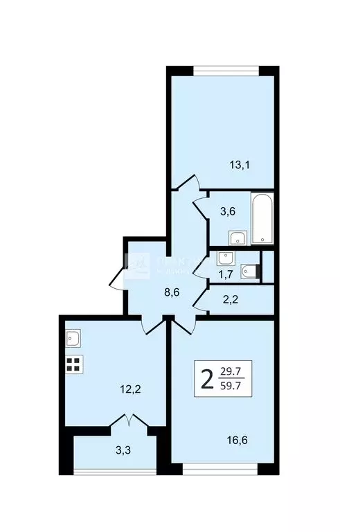2-комнатная квартира: Москва, Ленинградское шоссе, 228к3 (59.7 м) - Фото 0